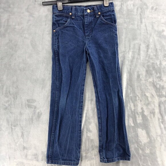 Wrangle Jeans Boys 9 Reg Straight Leg Blue Medium Wash Adjustable Waist Ranch - Picture 1 of 9